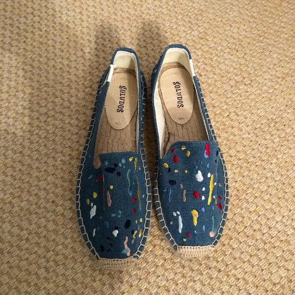 Soludos Blue & Paint Splattered Espadrilles - Picture 1 of 5
